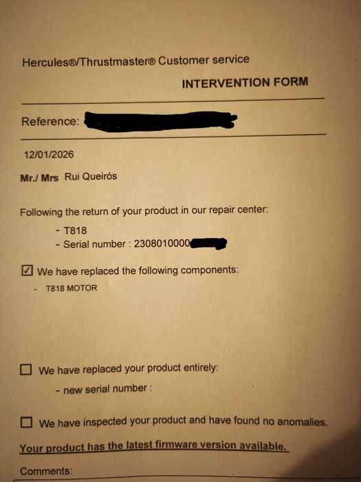 T818 Direct Drive Thrustmaster + SF1000 Ferrari Wheel