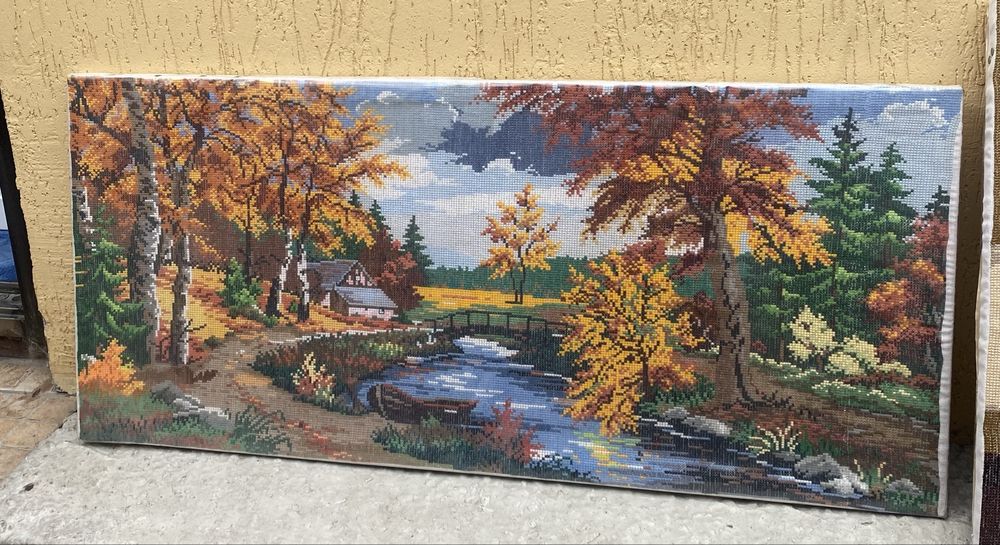 Картина  велика вишита хрестиком «Тигр», (95 смх70 см)