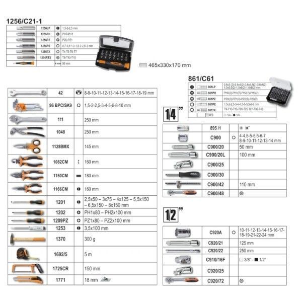 Trolley Ferramentas BETA 2056E/E-20 163 Peças - Manutencão Industrial