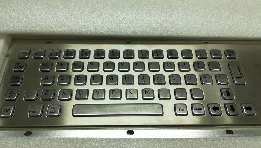 Teclado keyboard PC metal Aço Inox