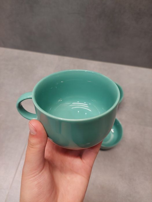 Filiżanki niebieskie miętowe zestaw