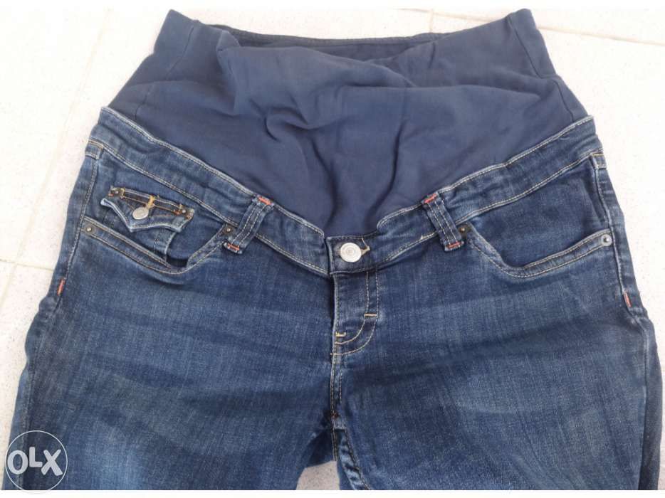 Calças de grávida – h&m mama – 46 – ganga – azul