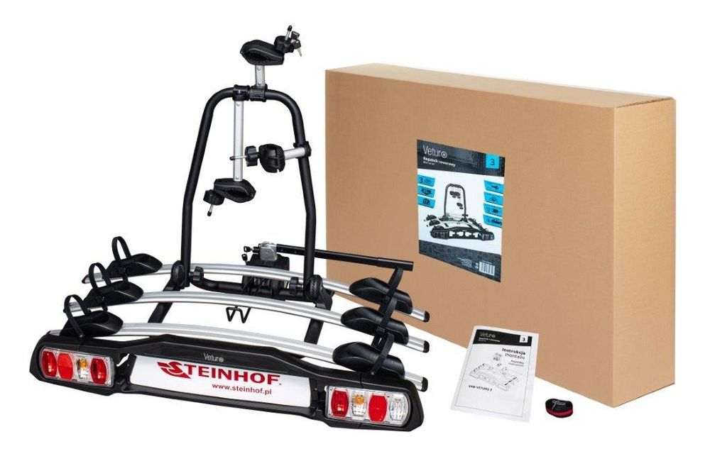 Platforma bagażnik na hak 3 rowery Steinhof VETURO 3 III ODCHYLANA