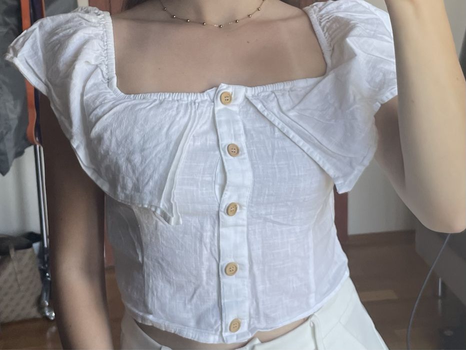 Bluzka na lato biała hiszpanka