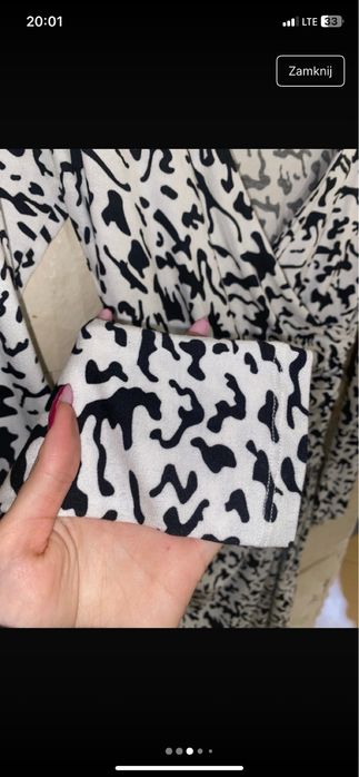 Piekna sukienka czarno biala s/m