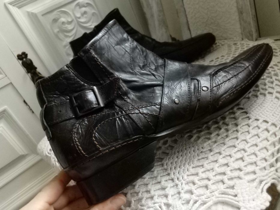 Portugalskie kowbojki męskie sztyblety 42 skórzane buty