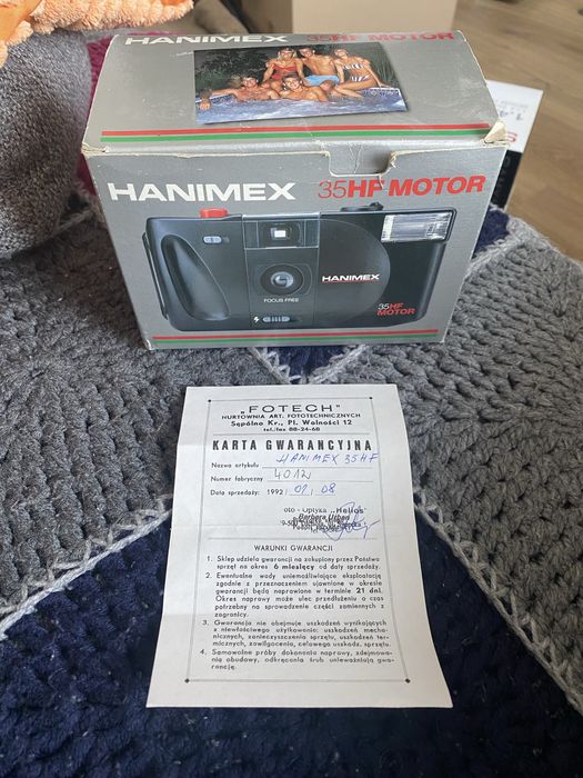 Aparat analogowy HANIMEX 35HF MOTOR z pudełkiem