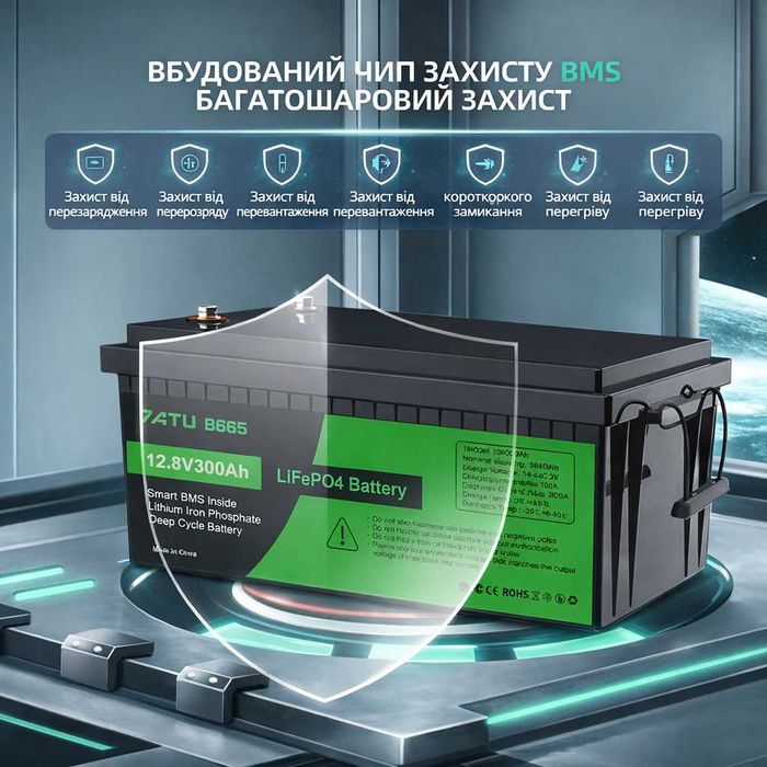 Акумулятор LiFePO4 12V 300Ah‼️3840Wh DATOUBOSS Акб, акамулятор 200ah