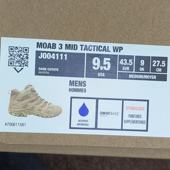 40-50.Тактичні Черевики Merrell Moab 3 Mid Response Waterproof  Coyote
