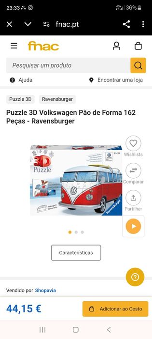 Puzzle 3d vw pão de forma