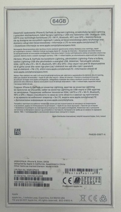 iPhone 8 64GB Silver Używany stan BDB bateria 81%