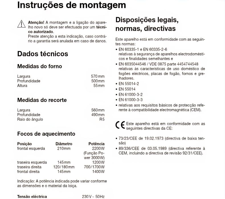 Placa de indução Zanussi ZKT-630-DX avariada