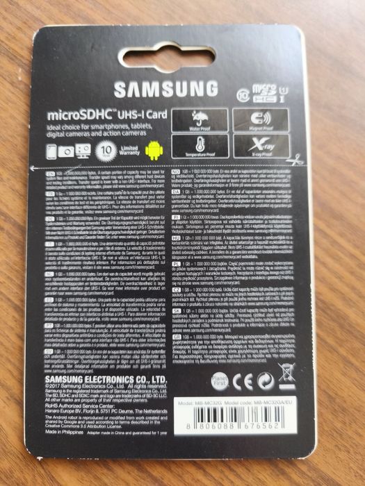 Cartão de Memória Micro SDHC 32 GB - SAMSUNG Evo plus + Adaptador SD