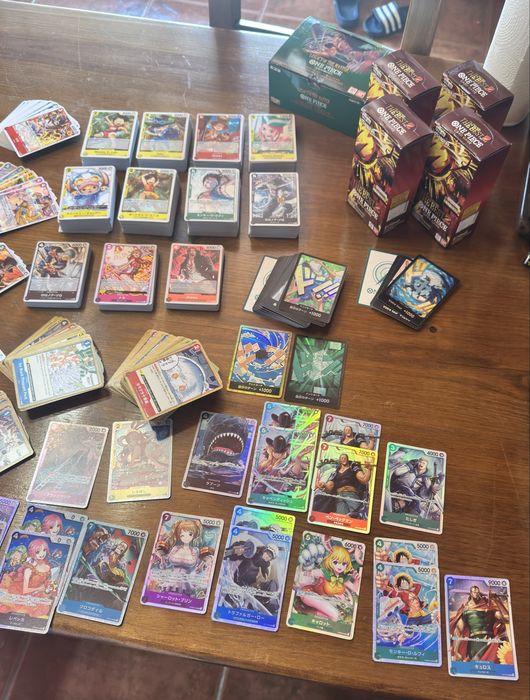Lote  one piece cerca de 1000 cartas