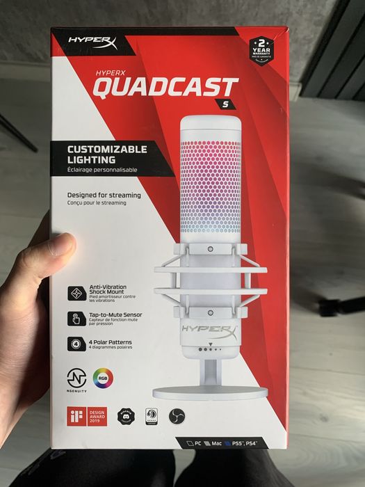 Микрофон HyperX QuadCast S White