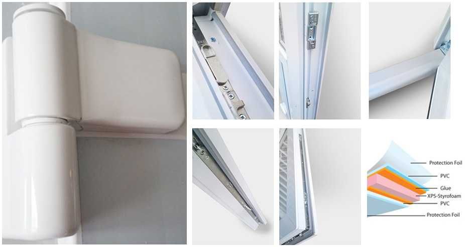 drzwi PCV zewnętrzne sklepowe 110x210 pvc białe RÓŻNE ROZMIARY OD RĘKI