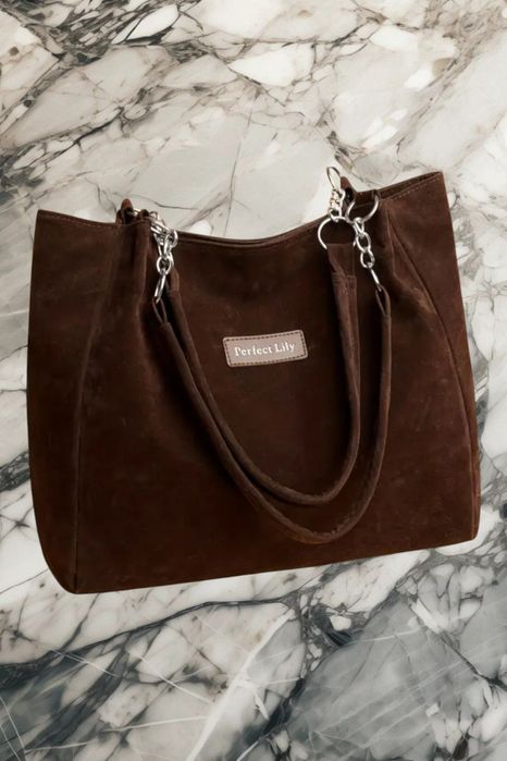 Modna czekoladowa damska torebka styl Boho Vintage