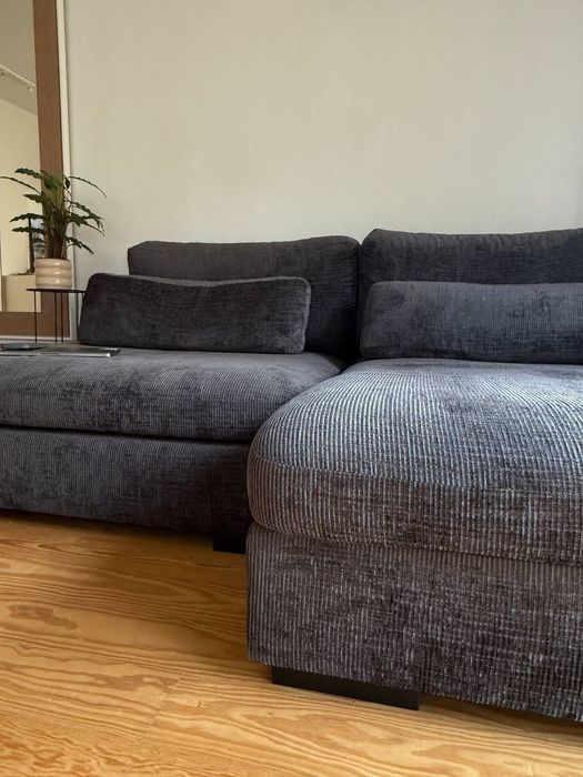 Chaise longue com cama PASSION 3 lugares cinza escuro Conforama