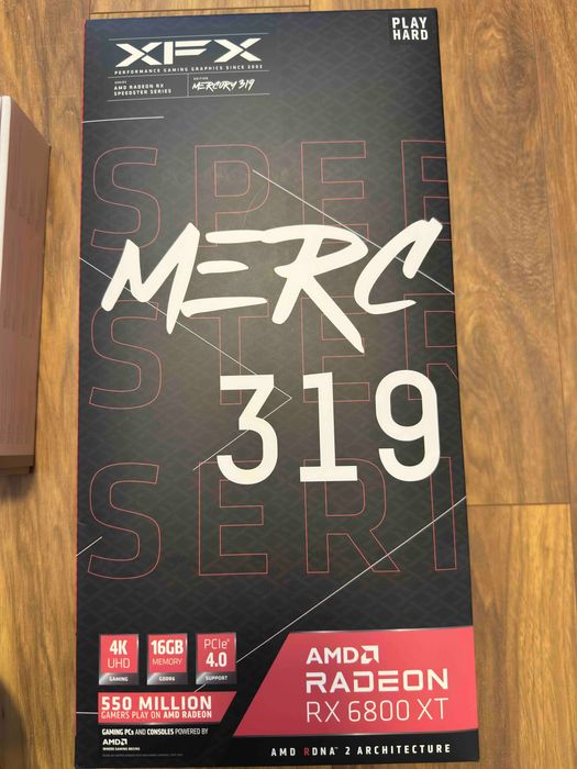 Karta graficzna XFX Speedster MERC319 Radeon RX 6800 XT CORE 16GB – sprawna, Amazon, komplet