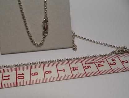 Długi srebrny łańcuszek ankier okrągłe ogniwa 80 cm. 2,1 mm.
