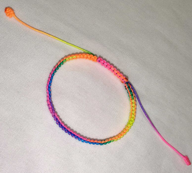 Bransoletka pleciona wielokolorowa dwustronna Handmade
