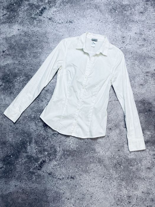 Женская белая молочная рубашка H&M Хs/S оригинал