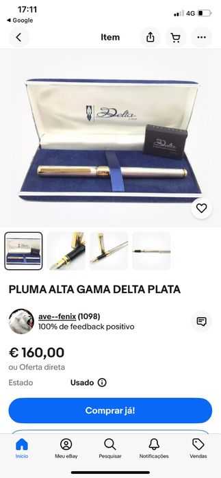Caneta Delta em prata