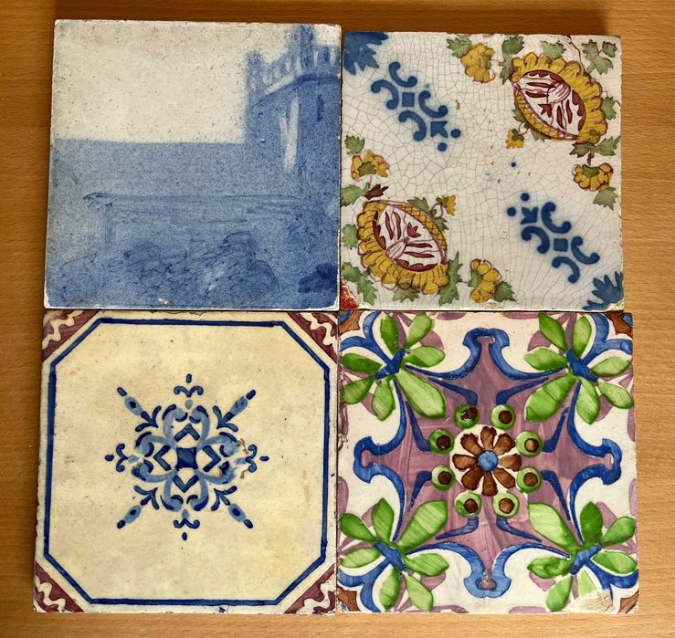 Azulejos antigos diversos 14X 14 cm