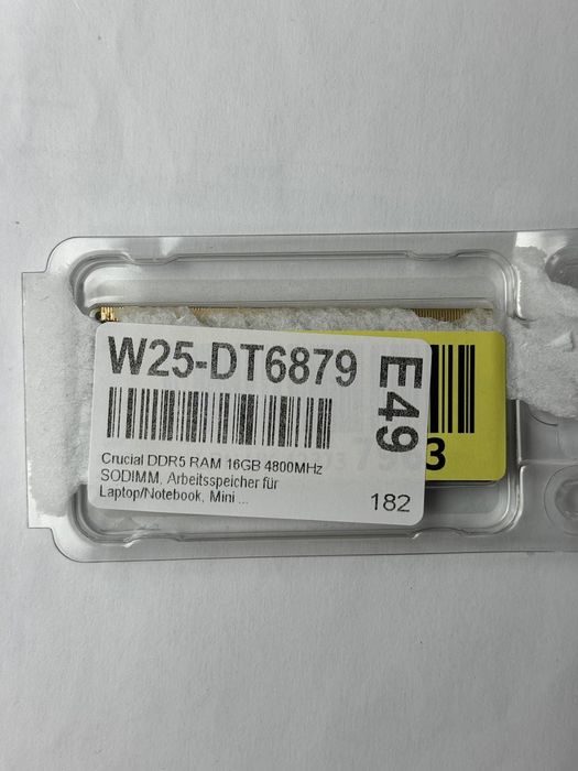 Оперативна пам'ять Crucial Black DDR5 SO-DIMM 16GB 4800MHz CL40