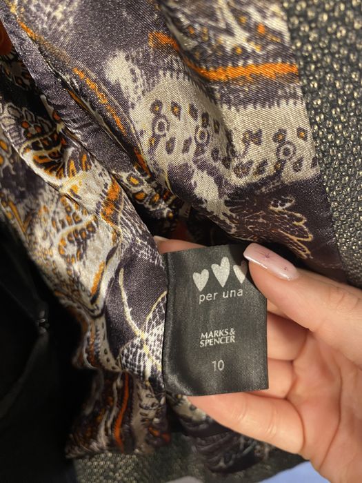 Marynarka damska czarno beżowa na guziki krótka Marks&Spencer 38 M