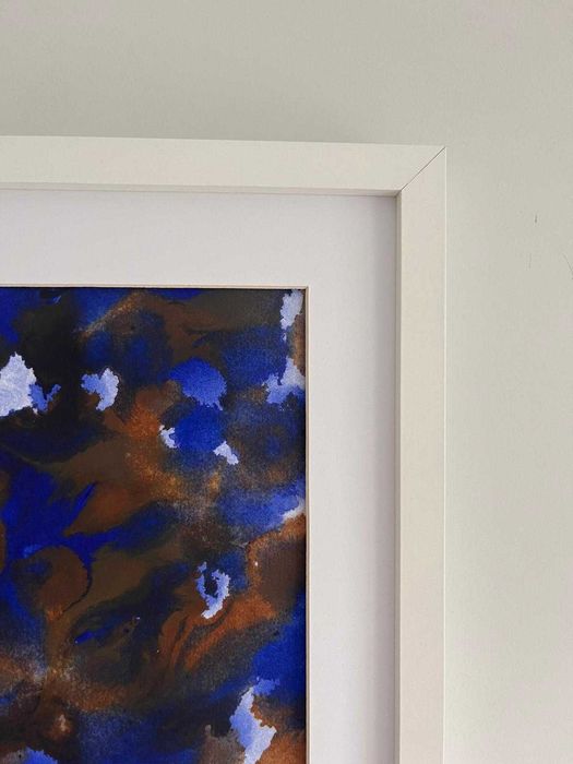 Quadro - Pintura abstrata em acrílico com moldura