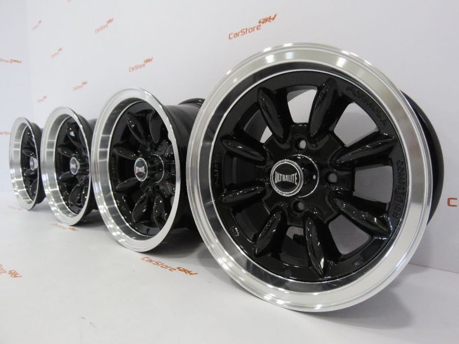 Jantes Ultralite 13x7 ET10 4x101.6 Pretas + Aba Polida