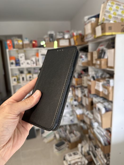 Etui z klapką zamykane czarne + SZKŁO hartowane do REALME 16 PRO
