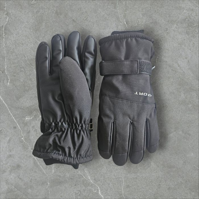 Zimowe rękawice ocieplane narciarskie męskie czarne r. OS