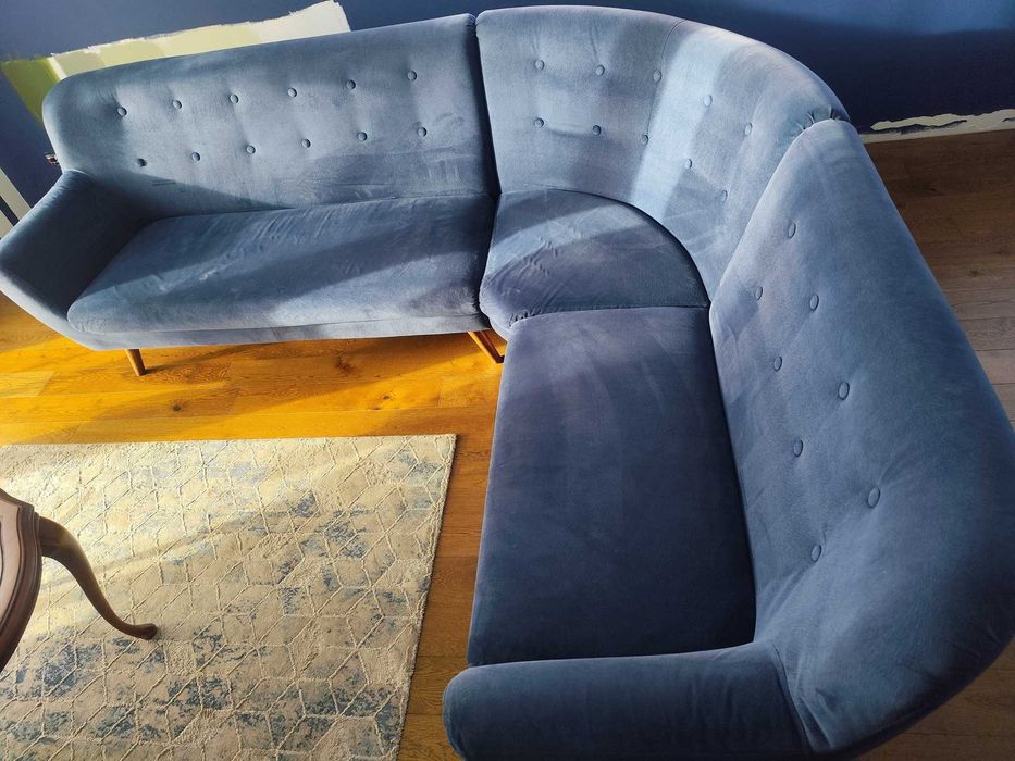 Sofa, narożnik, granatowa