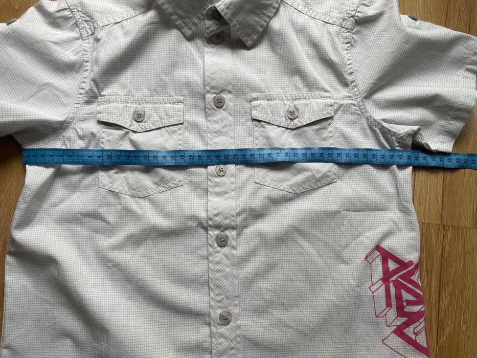 Koszula z krótkim rękawkiem w krateczkę H&M 152