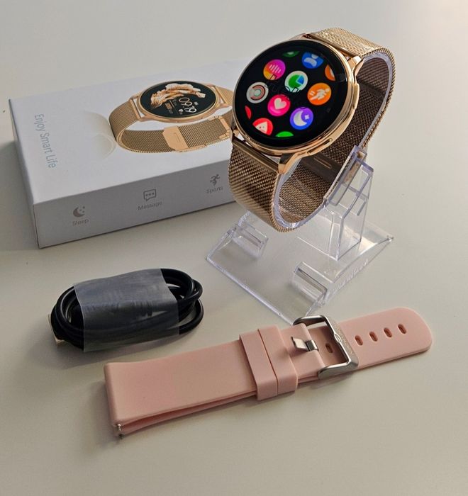 Smartwatch damski złoty bransoleta pasek