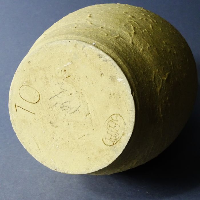 vintage surowy duży kamionkowy wazon lata 60/70