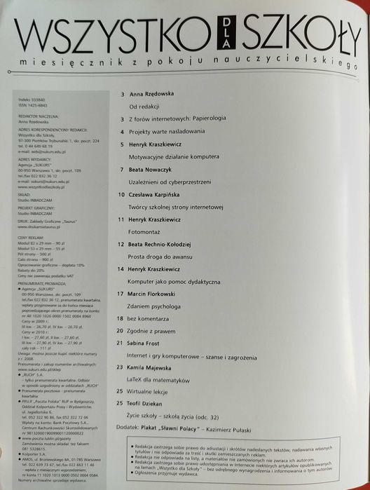 Wszystko dla szkoły, nr 11/2009, listopad 2009, Kazimierz Pułaski