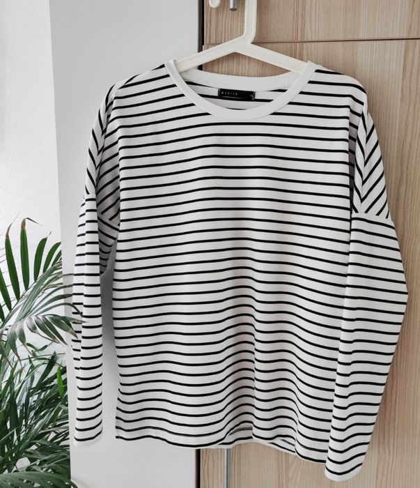 Bluzka w paski Mohito xS 34 lekka bluza z wiskozą longsleeve basic