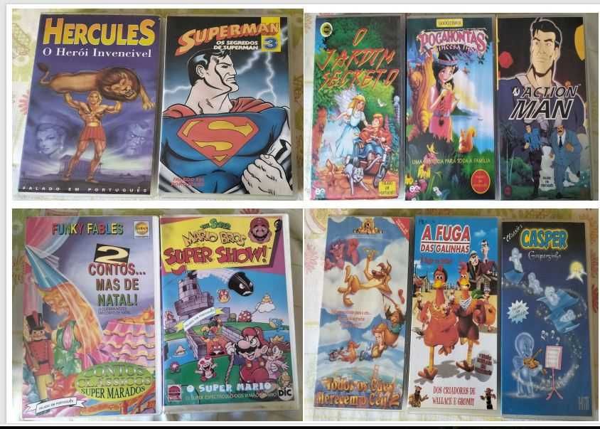 Cassetes VHS de desenhos animados