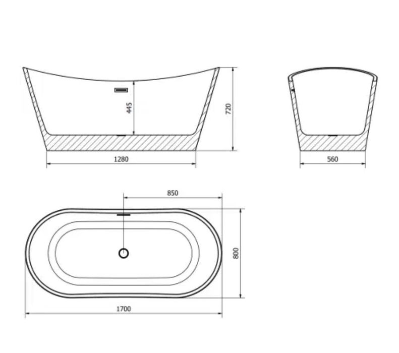 Wanna wolnostojąca czarna