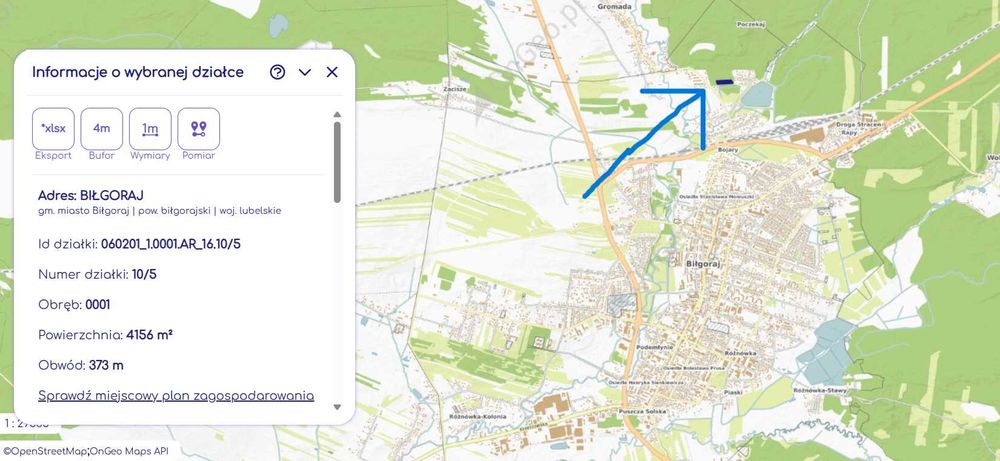 Działka budowlana 4120m2 w Biłgoraju przy zalewie Bojary