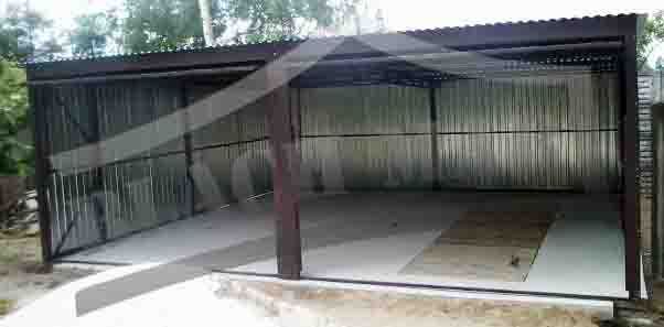 Garaż blaszak 6x6 spad do tyłu bramy podnoszone