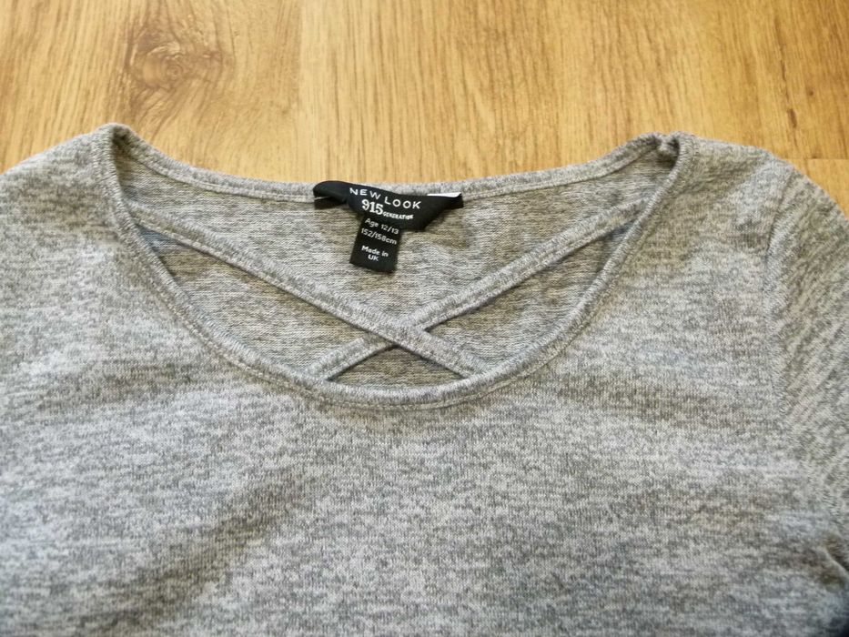 rozm 152 New Look sweter cienki krótszy szary