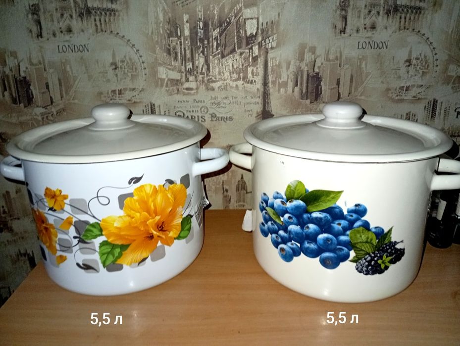 Кастрюля эмалированная новая