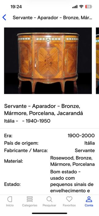 Consola Antiga de Colecção de Italia