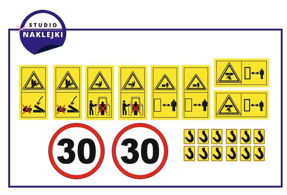 Naklejki Zestaw piktogramów ciągnik traktor nalepki fend deere ursus