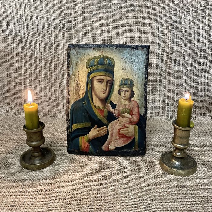 Старинная икона Озерянская Пресвятой Богородицы