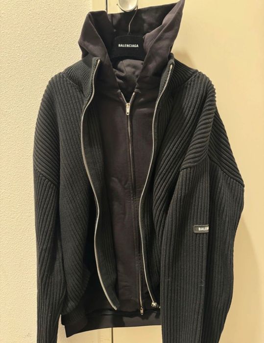 Balenciaga double layered unity zip hoodie